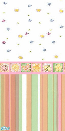 Sims 2 — Cute as a bug patterned wall by kristiemi — The Cute as a bug wall and floor set includes 5 walls and 4 floors