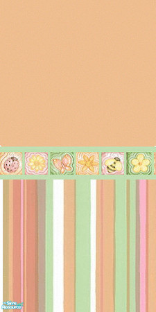 Sims 2 — Cute as a bug peachy 1 by kristiemi — The Cute as a bug wall and floor set includes 5 walls and 4 floors to