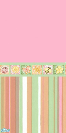 Sims 2 — Cute as a bug pink wall by kristiemi — The Cute as a bug wall and floor set includes 5 walls and 4 floors to