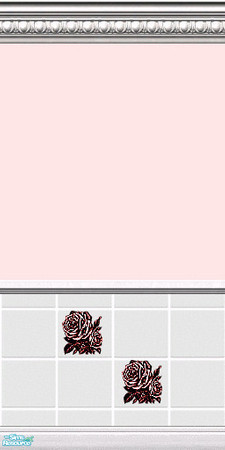 Sims 2 — D2D2 Roses Red Tile by D2Diamond — Seven lovely tiled walls with decorative roses in pretty pastel colors. ...