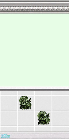 Sims 2 — D2D2 Roses Green Tile by D2Diamond — Seven lovely tiled walls with decorative roses in pretty pastel colors. ...