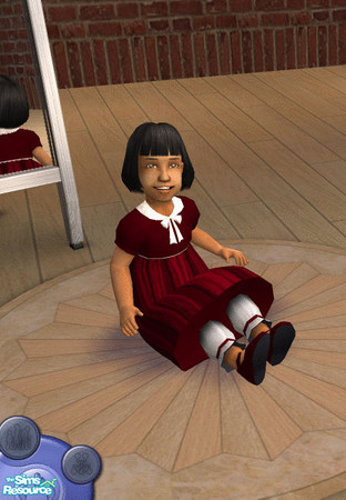 Sims 2 — Toddler Female Holiday Formal In Crimson by goderguy — Part of my collection of 10 swanky formal holiday outfits