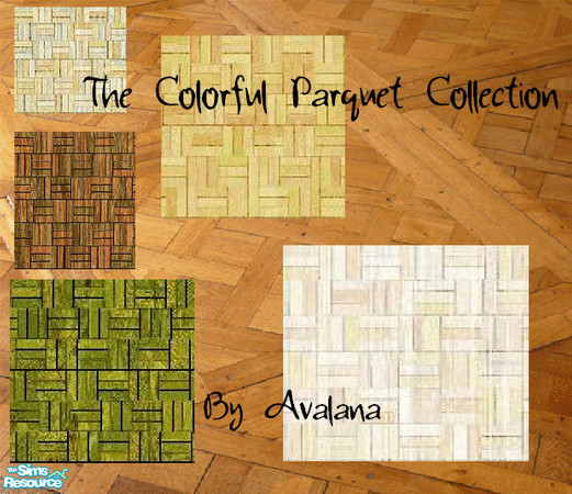 Sims 2 — The Colorful Parquet Collection by Avalna — This is a beautiful modern collection of colorful parquet By Avalana