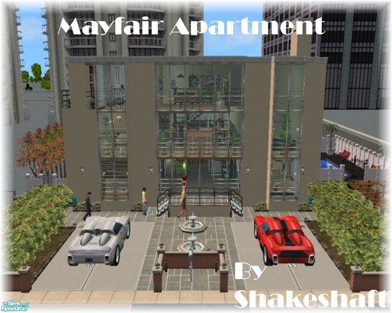 Sims 2 — Mayfair Apartment by Shakeshaft — This is a 3 storey apartment with 4 bedrooms and 3 bathrooms, a central