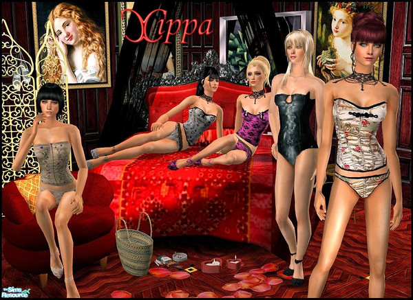Sims 2 — Gothic Lingerie by cippa1982 — Lingerie for adult sims.