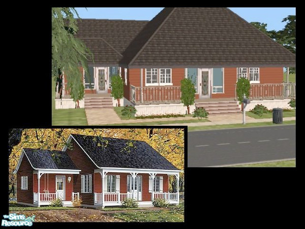 Sims 2 — Nanoc Architects - Plan H (2 beds, 1 bath) by m.jacquart — This country home features 2 front separate