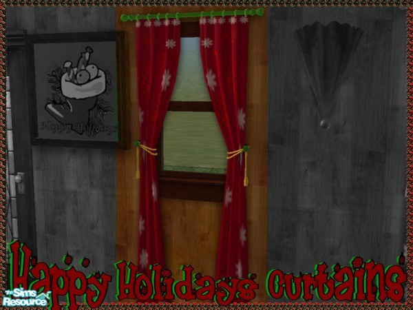 Sims 2 — Happy Holidays Curtains by darksunshine1027 — Every sim enjoys the holiday season whether they know it or not.