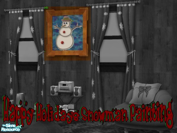 Sims 2 — Happy Holidays Snowman Painting by darksunshine1027 — Every sim enjoys the holiday season whether they know it