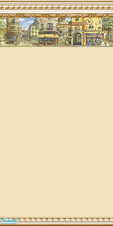 Sims 2 — The Village by Lorah — 4 painted walls in red, cream, purple and tan in a beautiful set.