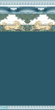 Sims 2 — Second to the Last Unicorn by Lorah — These walls in grey, pink, teal, tan are expensive because it ups a room