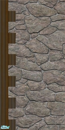 Sims 2 — Reinforced Stone Wall 3A by galilea — 1 of 3 walls for the 'Reinforced Stone Wall Set 3'.