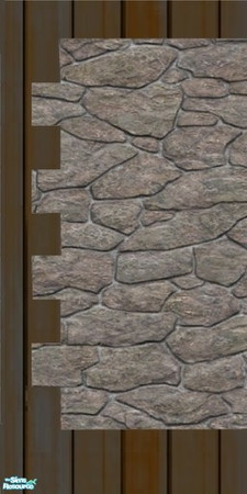 Sims 2 — Reinforced Stone Wall 2A by galilea — 1 of 3 walls for the 'Reinforced Stone Wall Set 2'.