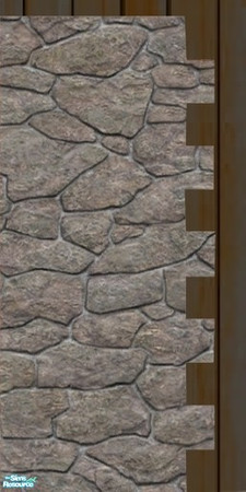Sims 2 — Reinforced Stone Wall 1C by galilea — 1 of 3 walls for the 'Reinforced Stone Wall Set 1'.