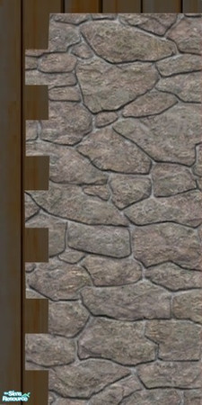 Sims 2 — Reinforced Stone Wall 1A by galilea — 1 of 3 walls for the 'Reinforced Stone Wall Set 1'.