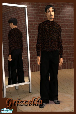 Sims 2 — Gold Swirls Sweater by Grizzelda — mesh_lcmxxlpants111105 is the mesh you will need to get this to show in your
