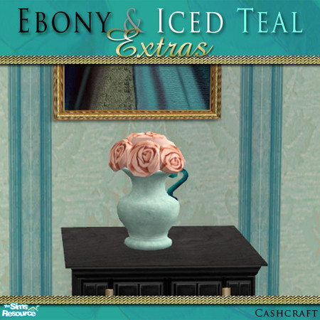 Sims 2 — Ebony & Teal Roses & Pitcher by Cashcraft — Extra decorative items for my Ebony & Iced Teal Bedroom