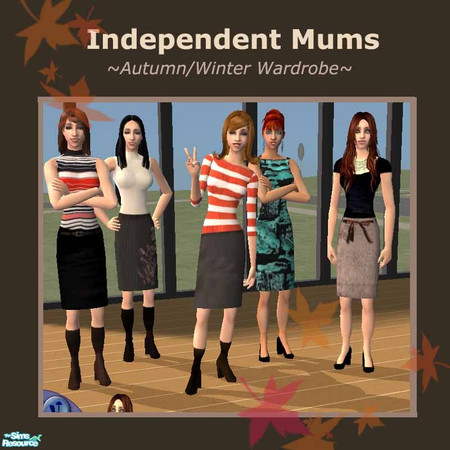 Sims 2 — Independent Mums (MESH REQ!) by swastidw — A new set of autumn/winter fashion for your working sim mums. They