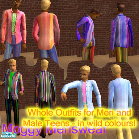 Sims 2 — Wild Stripe - Whole Outfits for Men by KittenKiss — Men and Teen boys will love these... providing the men and