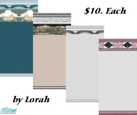 Sims 2 — 10. Each Painted Walls by Lorah — These walls in grey, pink, teal, tan are expensive because it ups a room