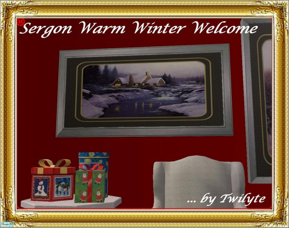 Sims 2 — Sergon Art -  Warm Winter Welcome by Twilyte — Sergon is a master artist whose fantasy cottages and scenes are