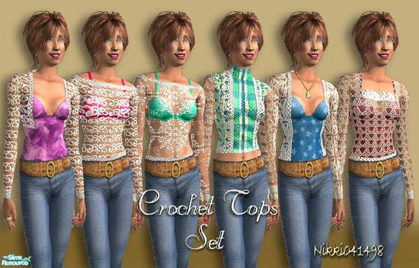 Sims 2 — Crochet Tops Set by Nikki041498 — Crocheted tops for those that want something special to go with your favorite