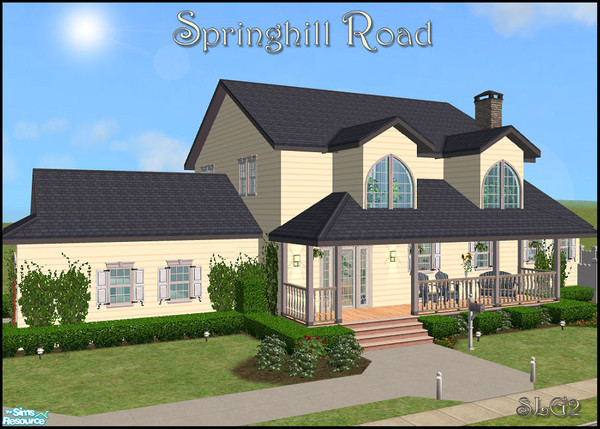 Sims 2 — Springhill Road by SimsLvrGrl — Springhill Road is a bright and cheerful home your Sims are sure to enjoy!