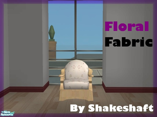 Sims 2 —  Floral Fabric  Armchair by TSR Archive — Part of a 3 piece set of a Sofa, Loveseat and Armchair in a Light wood