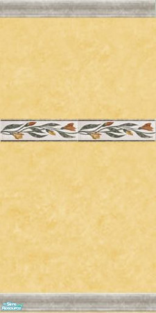 Sims 2 — Yellow & flowers by sideangel — A simple yellow wall that combines with everything