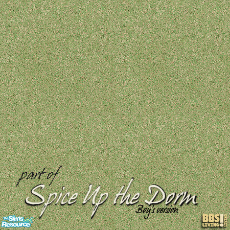 Sims 2 — Green speckled linoleum floor by BetterbeSim — Part of the male version Spice Up the Dorm set. Green speckled