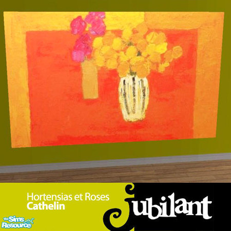 Sims 2 — Hortensias et Roses by Cathelin by Jubilant — Hortensias et Roses by Cathelin. This is the large painting