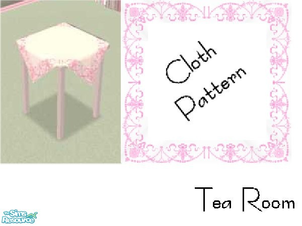 Sims 2 — Tea Room Tablecloth by Yizzi — Requires Solfal's Tablecloth Endtable mesh.