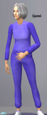 Sims 2 — Saturday Morning - Elder - Solid Blue by tdyannd — A set of comfy sweats and ankle socks for those Saturday