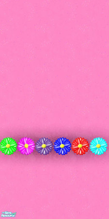 Sims 2 — Flowers - Flowercrpink by Little Zip — Just a touch of flower power, a pink wall and a chair rail of 1970\'s