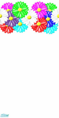 Sims 2 — Flowers - Flowerborder by Little Zip — Just a touch of flower power, a white wall and a border of 1970\'s style