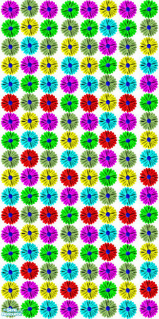 Sims 2 — Flowers - Flowerpaper2 by Little Zip — Just a touch of flower power, a white wall covered in 1970\'s style