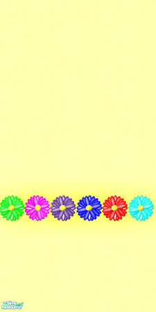Sims 2 — Flowers - Flowercryellow by Little Zip — Just a touch of flower power, a yellow wall and a chair rail of 1970\'s
