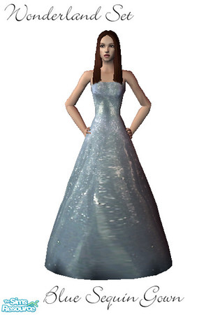 Sims 2 — Winter Wonderland - Blue Ball Gown by de_Anne — Part of the Winter Wonderland set.