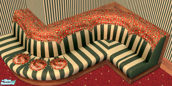 Sims 2 — Christmas Booth Green (fabric) by Helena — -