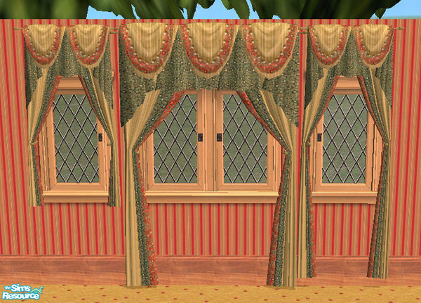 Sims 2 — Christmas Curtains by Helena — -