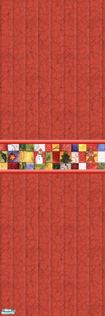 Sims 2 — Christmas Block Plain Wall by SpringwolfDecor — A Very colorful, slightly worn set for your little one at