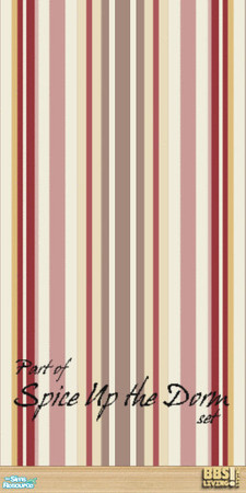 Sims 2 — Spice Up the Dorm, Wallpaper Stripes by BetterbeSim — Red and pink striped wallpaper to match the "Spice Up