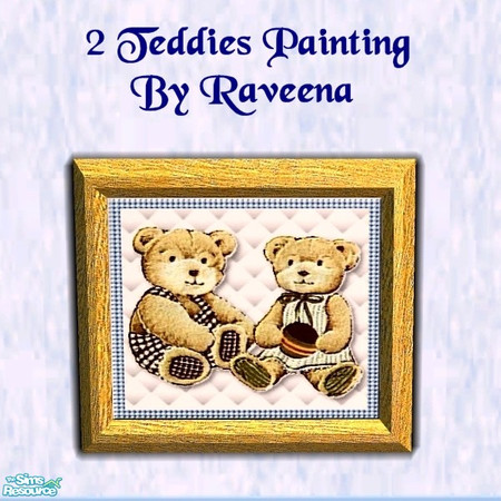 Sims 2 — Teddy Bear Painting - 2 by Raveena — This is the inside painting. Make sure to download the wood frame to