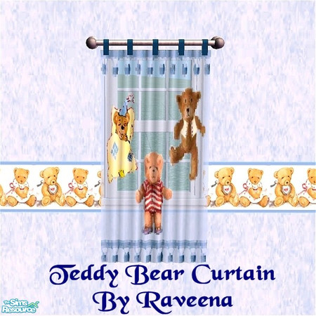 Sims 2 — Teddy Bear Curtain by Raveena — You will nedd Dincer's mesh for this object to work in the game. Download it