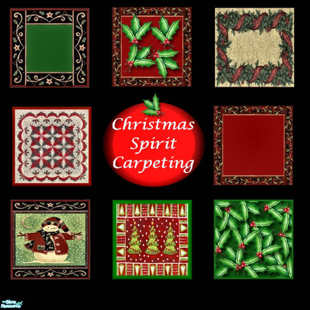 Sims 2 — Christmas Spirit Carpeting by galilea — 'Tis the season! Decorate your dwellings with a selection or two from