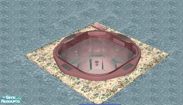 Sims 2 — Scroll Work hot tub by ead425 — set contains 1 wall, 1 floor. Tub, shower, sink, hot tub, toilet rug, braided