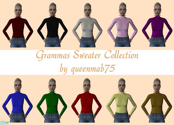 Sims 2 — Gramma's Sweater Collection by queenmab75 — A collection of sweaters for Gramma!