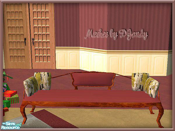 Sims 2 — Victorian Christmas Sofa by SpringwolfDecor — Old World Santas grace this delicate room, just right for your
