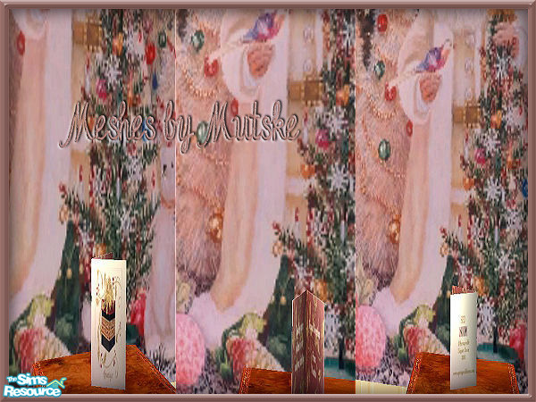 Sims 2 — Victorian Christmas Single Card by SpringwolfDecor — Old World Santas grace this delicate room, just right for