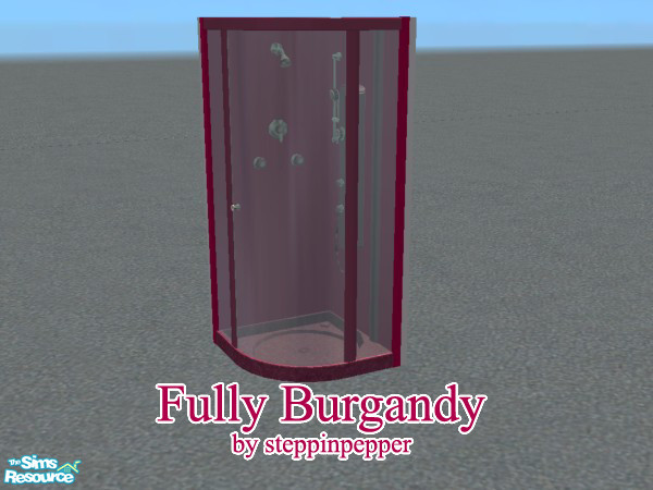 Sims 2 — Fully Burgandy Shower by steppinpepper — Part of Fully Burgandy Dorm Room.