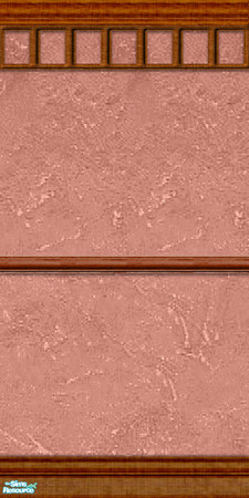Sims 2 — Terracotta Stucco Mission Wall by Nikki041498 — Terracotta stucco and wood trim. Part of the Mission Style